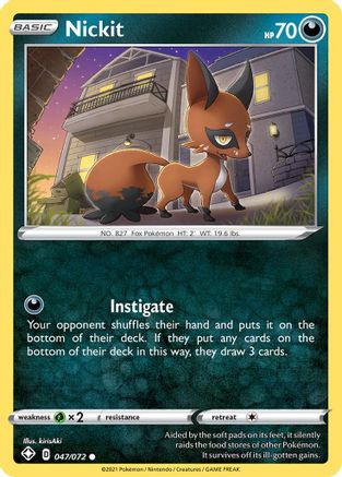 Nickit 47/72 - Shining Fates - Poke-Collect