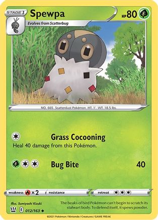 Spewpa 12/163 - Battle Styles Reverse Holofoil - Poke-Collect