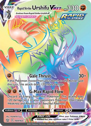 Rapid Strike Urshifu VMAX (Secret) 169/163 - SWSH05 Battle Styles Holofoil - Poke-Collect