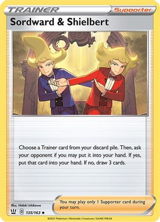 Sordward & Shielbert 135/163 - Battle Styles Reverse Holofoil - Poke-Collect