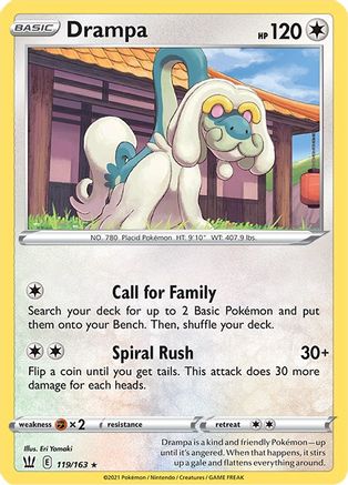 Drampa 119/163 - SWSH05 Battle Styles Reverse Holofoil - Poke-Collect