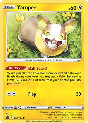 Yamper 52/163 - Battle Styles Reverse Holofoil