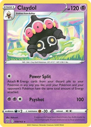 Claydol 58/163 - SWSH05 Battle Styles - Poke-Collect