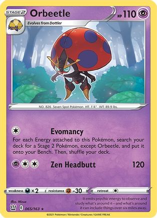 Orbeetle 65/163 - SWSH05 Battle Styles Reverse Holofoil - Poke-Collect