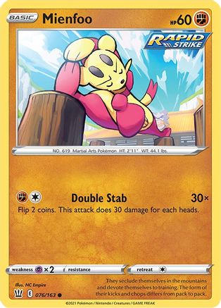 Mienfoo 76/163 - SWSH05 Battle Styles - Poke-Collect