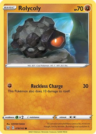 Rolycoly 78/163 - SWSH05 Battle Styles Reverse Holofoil - Poke-Collect