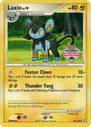Luxio - 52/130 (State Championships) [Staff] 52 - League & Championship Cards - Poke-Collect