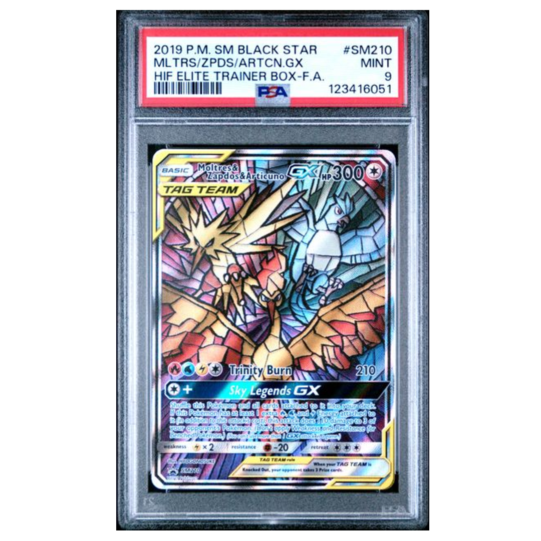 Moltres & Zapdos & Articuno GX Tag Team Promo #SM210 PSA 9 - Poke-Collect