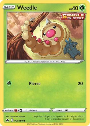 Weedle 1/198 - Chilling Reign Reverse Holofoil - Poke-Collect