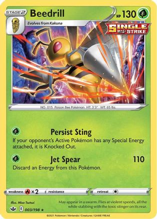 Beedrill 3/198 - SWSH06 Chilling Reign Reverse Holofoil - Poke-Collect