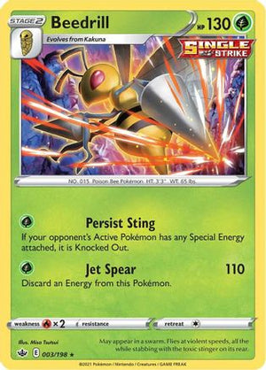 Beedrill 3/198 - SWSH06 Chilling Reign Reverse Holofoil - Poke-Collect