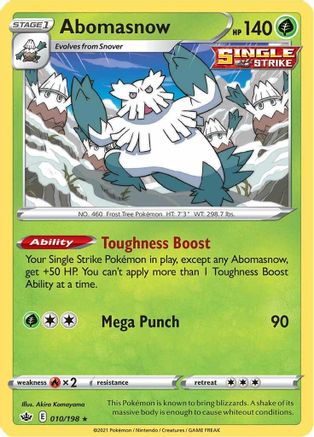 Abomasnow 10/198 - SWSH06 Chilling Reign Reverse Holofoil - Poke-Collect