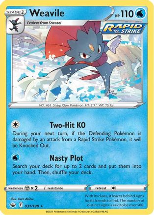 Weavile 31/198 - Chilling Reign Holofoil - Poke-Collect