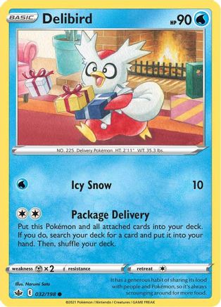 Delibird 32/198 - SWSH06 Chilling Reign - Poke-Collect