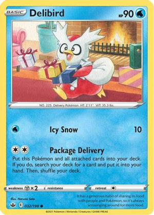 Delibird 32/198 - SWSH06 Chilling Reign Reverse Holofoil - Poke-Collect