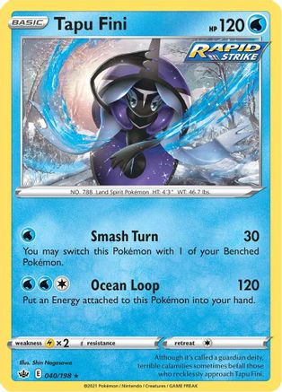 Tapu Fini 40/198 - Chilling Reign Holofoil - Poke-Collect
