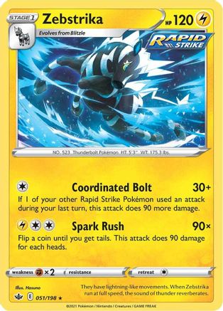 Zebstrika 51/198 - Chilling Reign Reverse Holofoil - Poke-Collect