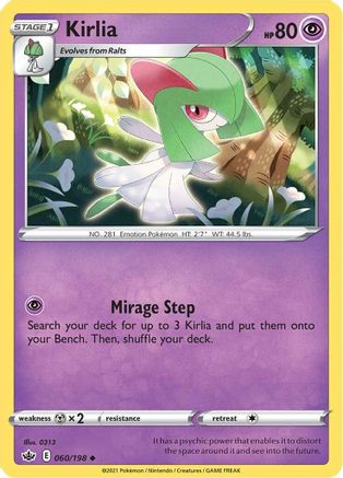 Kirlia 60/198 - SWSH06 Chilling Reign Reverse Holofoil - Poke-Collect