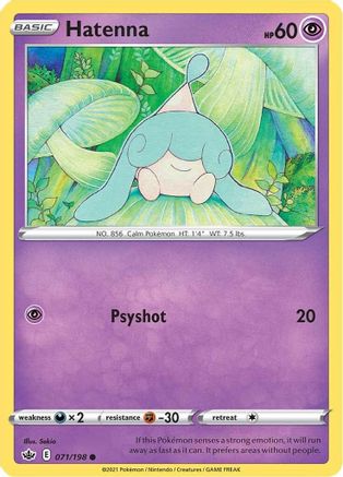 Hatenna 71/198 - SWSH06 Chilling Reign Reverse Holofoil - Poke-Collect
