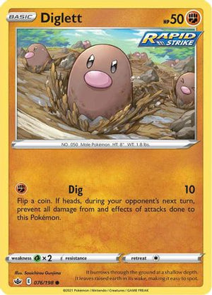 Diglett 76/198 - SWSH06 Chilling Reign Reverse Holofoil - Poke-Collect