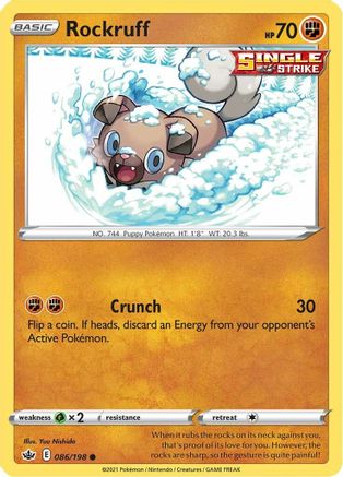 Rockruff 86/198 - SWSH06 Chilling Reign Reverse Holofoil - Poke-Collect