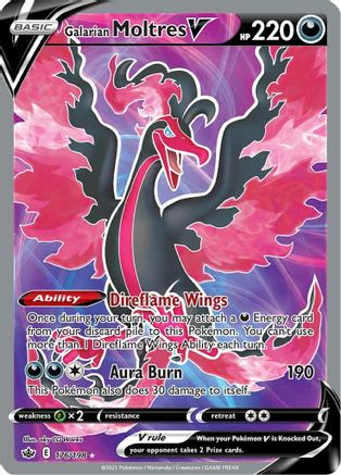 Galarian Moltres V (Full Art) 176/198 - SWSH06 Chilling Reign Holofoil - Poke-Collect