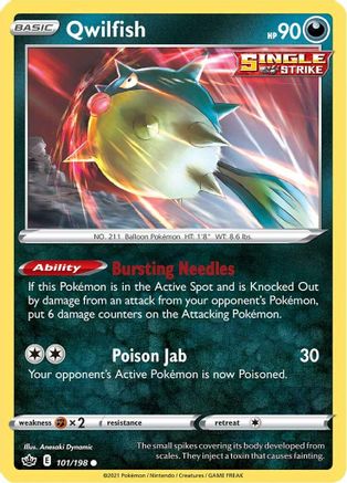 Qwilfish 101/198 - SWSH06 Chilling Reign - Poke-Collect