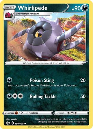 Whirlipede 106/198 - Chilling Reign Reverse Holofoil - Poke-Collect