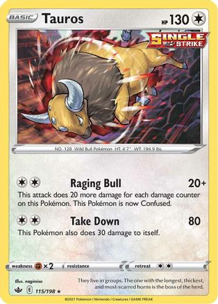 Tauros 115/198 - Chilling Reign Holofoil - Poke-Collect
