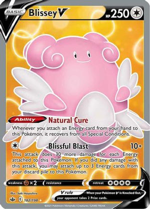 Blissey V (Full Art) 182/198 - SWSH06 Chilling Reign Holofoil - Poke-Collect