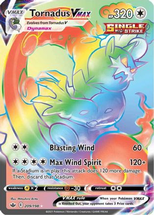 Tornadus VMAX 209/198 - Chilling Reign Holofoil - Poke-Collect