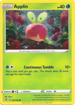 Applin - 020/192 (Cosmos Holo) 20 - Blister Exclusives Holofoil - Poke-Collect
