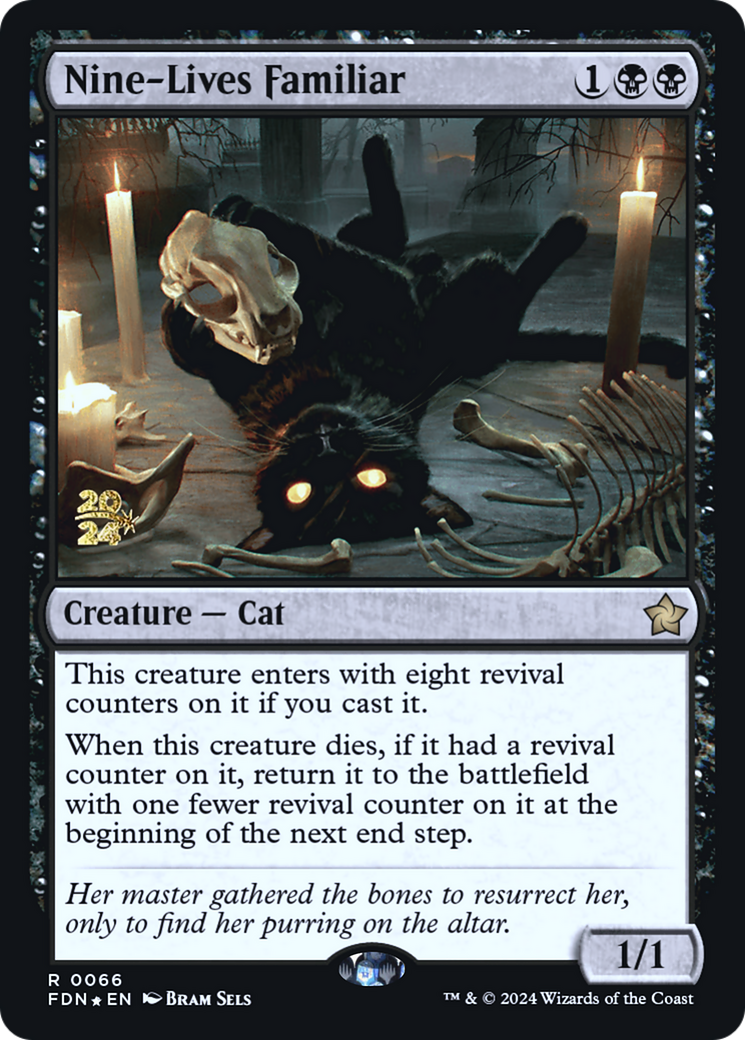 Nine-Lives Familiar (PRE-066) - Foundations Promos Foil - Poke-Collect