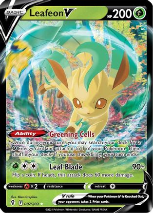 Leafeon V 7/203 - SWSH07 Evolving Skies Holofoil - Poke-Collect