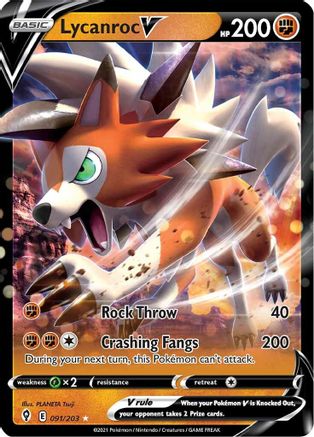 Lycanroc V 91/203 - SWSH07 Evolving Skies Holofoil - Poke-Collect