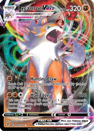 Lycanroc VMAX 92/203 - SWSH07 Evolving Skies Holofoil - Poke-Collect