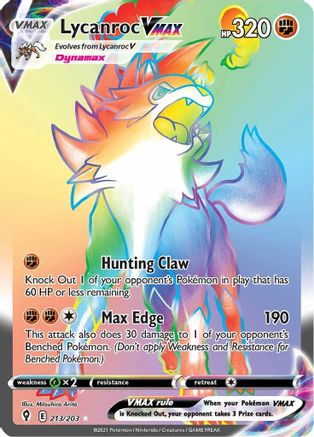 Lycanroc VMAX (Secret) 213/203 - SWSH07 Evolving Skies Holofoil - Poke-Collect
