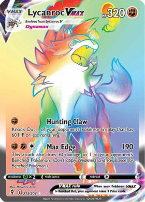 Lycanroc VMAX (Secret) 213/203 - SWSH07 Evolving Skies Holofoil - Poke-Collect