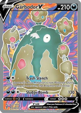 Garbodor V (Full Art) 190/203 - SWSH07 Evolving Skies Holofoil - Poke-Collect