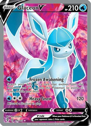 Glaceon V (Full Art) 174/203 - SWSH07 Evolving Skies Holofoil - Poke-Collect