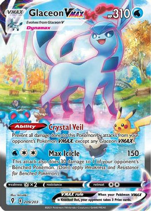 Glaceon VMAX (Alternate Art Secret) 209/203 - SWSH07 Evolving Skies Holofoil - Poke-Collect