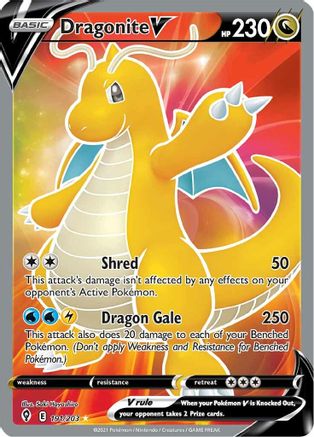 Dragonite V (Full Art) 191/203 - SWSH07 Evolving Skies Holofoil - Poke-Collect