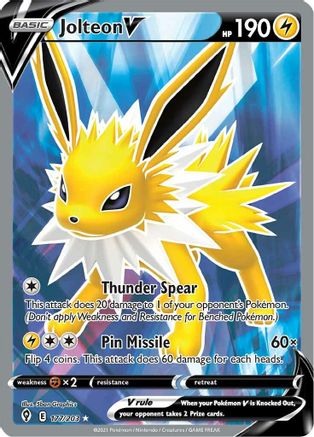 Jolteon V (Full Art) 177/203 - SWSH07 Evolving Skies Holofoil - Poke-Collect