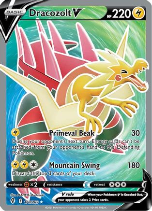 Dracozolt V (Full Art) 178/203 - SWSH07 Evolving Skies Holofoil - Poke-Collect