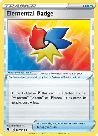 Elemental Badge 147/203 - SWSH07 Evolving Skies Reverse Holofoil - Poke-Collect