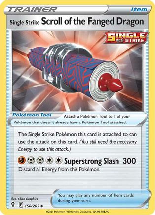 Single Strike Scroll of the Fanged Dragon 158/203 - SWSH07 Evolving Skies Reverse Holofoil - Poke-Collect