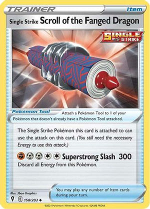 Single Strike Scroll of the Fanged Dragon 158/203 - SWSH07 Evolving Skies Reverse Holofoil - Poke-Collect