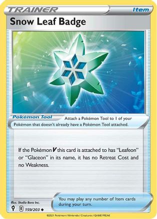 Snow Leaf Badge 159/203 - Evolving Skies - Poke-Collect