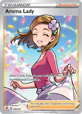 Aroma Lady (Full Art) 199/203 - SWSH07 Evolving Skies Holofoil - Poke-Collect