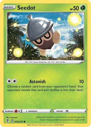 Seedot 5/203 - SWSH07 Evolving Skies Reverse Holofoil - Poke-Collect